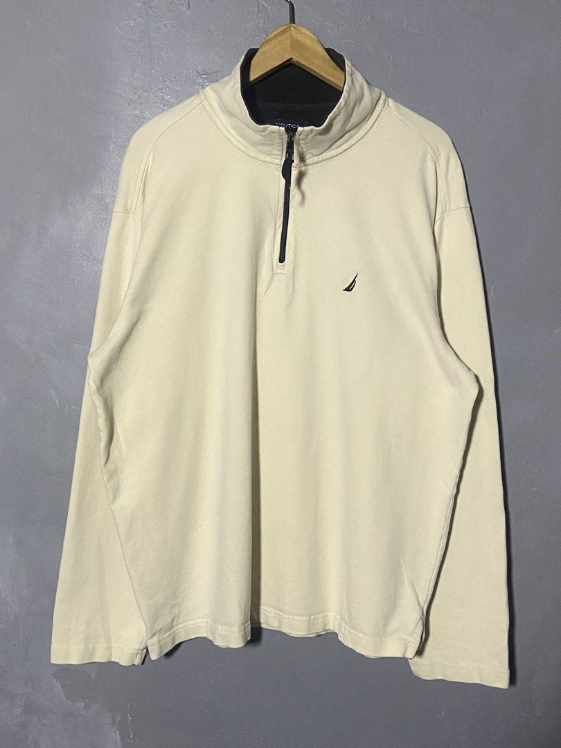 Nautica quarter-zip pullover sweatshirt cream-colored (Category: Activewear) located in Cabuyao City. Submitted by chukz_x (Listing ID 1457129866, Image 2). Description: Nautica quarter-zip pullover sweatshirt cream-colored Size : XL Dimes : 25W 28L Condition : Excellent Issue : None Price : 850 📍READY TO WEAR 📍Cabuyao Laguna.