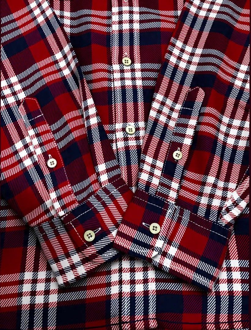 North Coast Red Plaid Flannel Shirt Medium (Category: Tshirts & Polo Shirts ) located in Manila. Submitted by collection2024 (Listing ID 1457009503, Image 2). Description: - Classic red, white, and blue plaid flannel shirt - Brand: North Coast - Style: Button-up with two chest pockets - Material: Soft, great for layering - Tagged Size: Medium (Please check measurements for best fit) - Bust : 22 inches -Length: 31 inches - With 2 extra buttons and