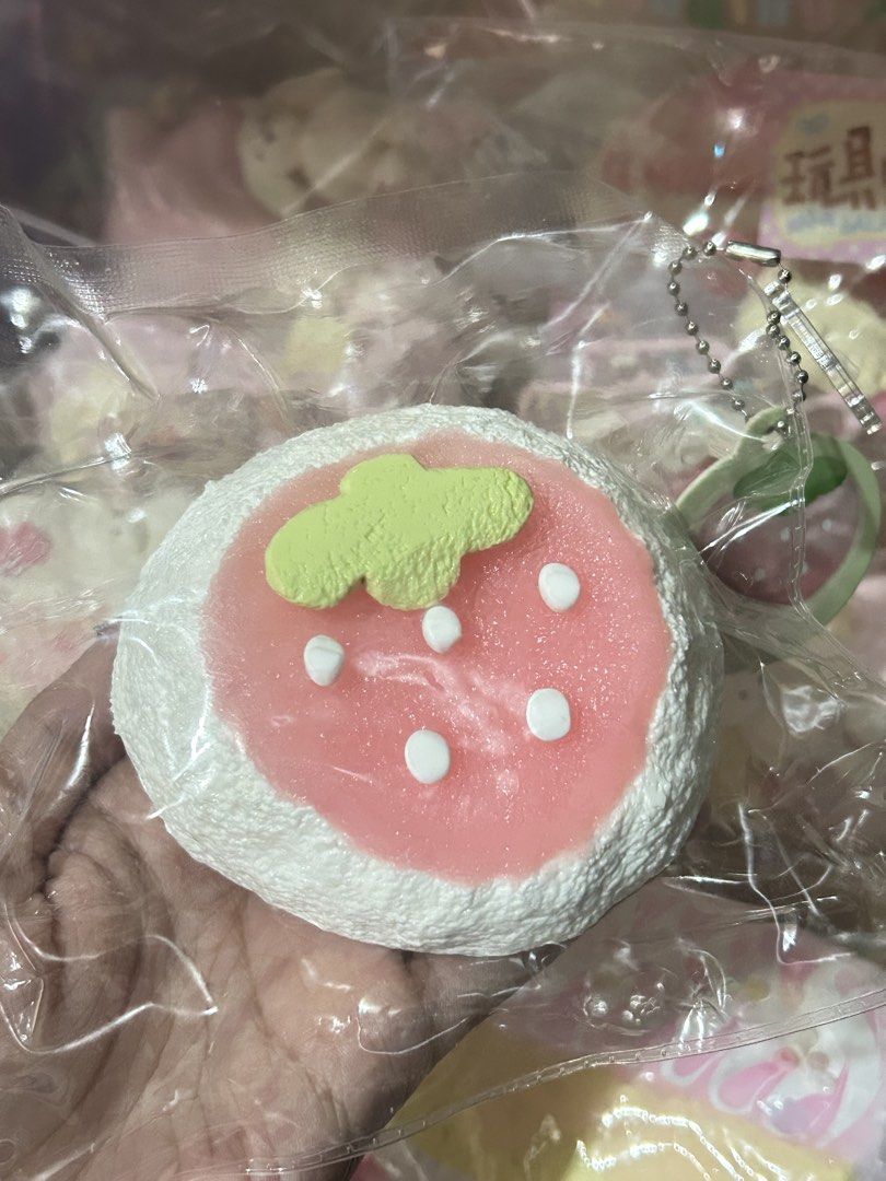 Palm Studio Strawberry Premium Taba Squishy (Category: Designer & Blind Box Toys) located in Valenzuela. Submitted by cielittlestuff (Listing ID 1456994141, Image 1). Description: creamy and soft slow rising recently bought with tag, can give extra bag rfs: decluttering.