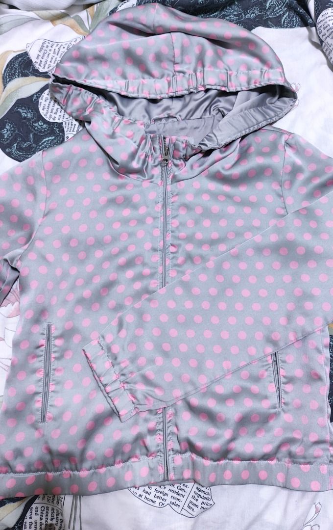 Pink polka dot jacket (Category: Coats, Jackets and Outerwear) located in Makati City. Submitted by declutterwithcath (Listing ID 1457074957, Image 1). Description: .