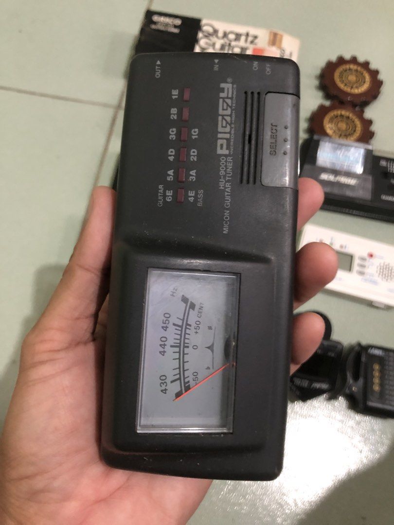 Quartz Guitar Tuners (Category: Musical Instruments) located in Quezon City. Submitted by markgolveo (Listing ID 1456962299, Image 2). Description: Quartz Guitar Tuners Individual prices below Greco GT-01 - 1000php Squier Fender 5006 - 1000php Piggy HU-9000 -800php Piggy HU8400 - 800php Piggy HU8300 - 800php Solfege bass and guitar tuner -800php Korg CA-30 - 800php Lazer clip tuner - 400php Global WST523 clip tuner - 400php Tombo pitch tuners - 3