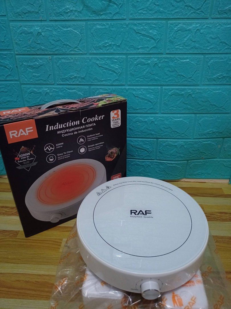 RAF Induction Cooker 2200W (Category: Cookers) located in Bulacan. Submitted by celinexxxbuyer (Listing ID 1457094485, Image 1). Description: - Powerful 2200W RAF Induction Cooker - Ensures uniform heat for perfectly even cooking - Simple and intuitive dial control operation - Effortless to clean surface - Ideal for preparing quick and delicious meals.