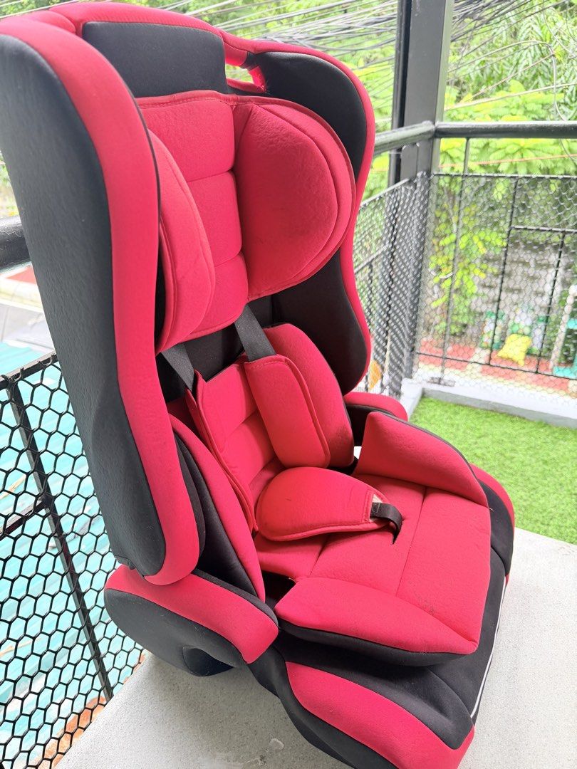 Red and Black Booster Car Seat (Category: Car Seats) located in Quezon City. Submitted by lheagella (Listing ID 1456974710, Image 2). Description: - Red and black booster car seat - Adjustable headrest for growing kids - Minor dirt marks from normal use (still clean and safe) - Fully functional and safe for your child - Ready for its next adventure!.