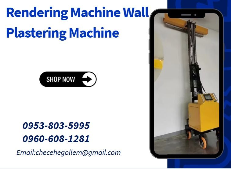 Rendering Machine Wall Plastering Machine (Category: Construction Tools & Equipment) located in Caloocan City. Submitted by gollemrea92925 (Listing ID 1457011043, Image 1). Description: ●Power supply: lithium iron phosphate battery ●Battery capacity: 32AH ●Overall size (length*width*height) mm: 850*550*1850 ●Scraper length: 1300mm ●Smoothing height: 2m .