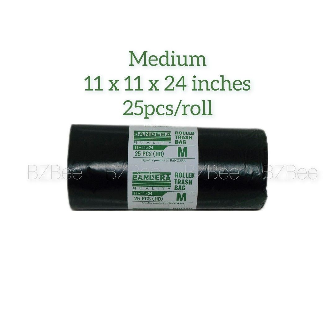 Rolled Trash Bags Garbage Bags (Category: Waste Bins & Bags) located in Mandaluyong City. Submitted by bzbee.packaging (Listing ID 1457085037, Image 3). Description: Rolled Trash Bags / Garbage Bags ▪️Made of high-quality materials ▪️Durable and tear-resistant ▪️Leak-proof ▪️Sold per roll 🔶PRICE LIST ▪️Small = P31 9 x 9 x 18 inches 25pcs per roll ▪️Medium = P51 11 x 11 x 24 inches 25pcs per roll ▪️Large = P37 13 x 13 x 32 inches 10pcs per roll ▪