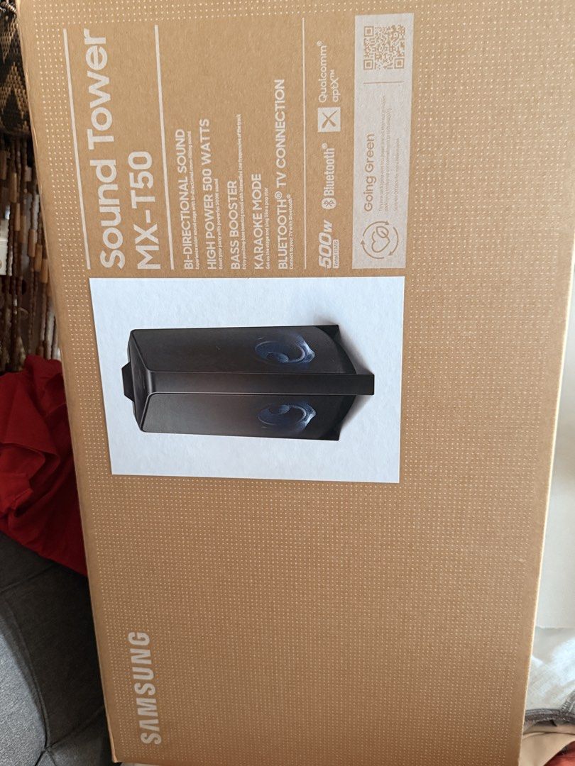 Samsung Sound Tower MX-T50 Bluetooth Speaker (Category: Soundbars, Speakers & Amplifiers) located in Manila. Submitted by 8MULLET (Listing ID 1456999615, Image 3). Description: - Samsung Sound Tower MX-T50 - 500W High Power Bi-Directional Sound - Bass Booster for deep, powerful bass - Built-in Karaoke Mode - Bluetooth and TV Connection options - Ideal for parties and gatherings.