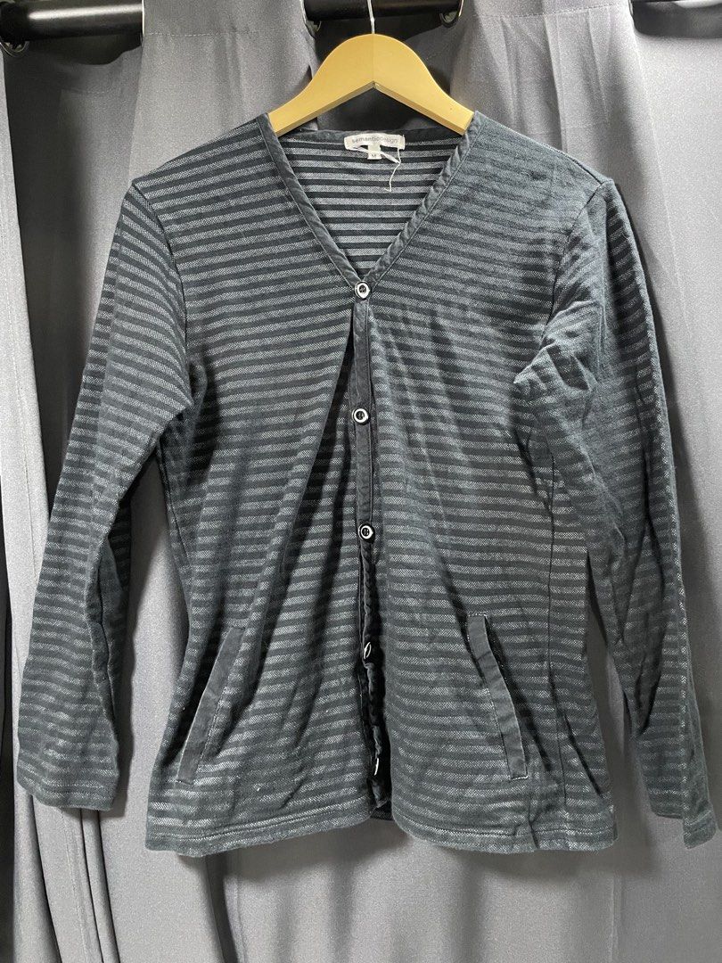 Semantic Design charcoal gray striped long-sleeve button-down (Category: Luxury Apparel) located in Davao. Submitted by lwky_thrift (Listing ID 1457133819, Image 1). Description: Semantic Design charcoal gray striped long-sleeve button-down Size: Medium Kindly Check The Attached Photos .