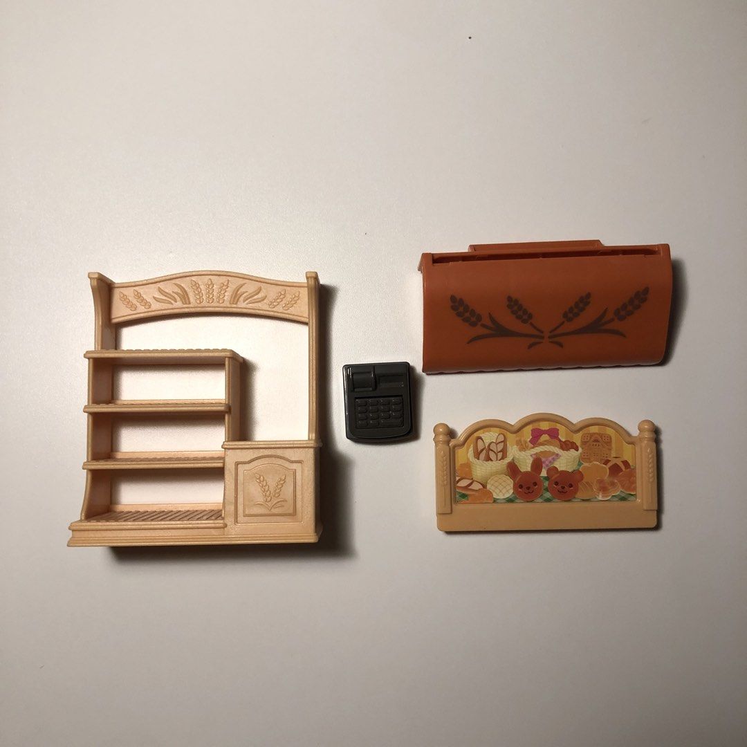 Sylvanian Families - store shelf display rack (Category: Kids Toys) located in Bacoor. Submitted by silversharkcoll (Listing ID 1457135488, Image 2). Description: Sylvanian Families - store shelf display rack from bakery starter set make offer/dm to purchase — mop: gcash, maya, bpi shipping : j&t, ggx, lbc, sdd (lalamove/grab).