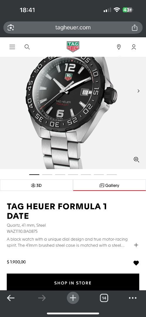 TAG HAUER FORMULA 1 (Category: Luxury Watches) located in Caloocan City. Submitted by spad3_az (Listing ID 1457075315, Image 3). Description: TAG HAUER FORMULA 1.