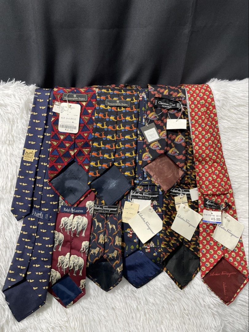 Take All Mix Luxury NeckTie (Category: Luxury Accessories) located in Davao. Submitted by lwky_thrift (Listing ID 1457132650, Image 1). Description: Take All Mix Luxury NeckTie Excellent Condition Other With Tags Brand New Total 9pcs Kindly Duoble Check The Attached Photos .