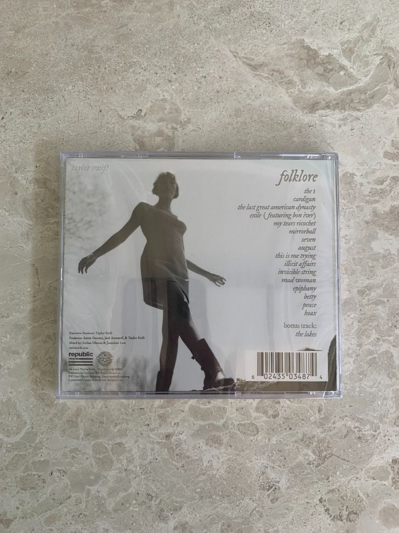 Taylor Swift folklore (running like water) CD (Category: CDs & DVDs) located in Makati City. Submitted by shopwithmeraki_ (Listing ID 1456976907, Image 3). Description: Decluttering 📍 Location: Makati City • Item: folklore Album • Variant: running like water • Condition: Excellent (Sealed) • Selling price: ₱1,500 • Payment methods: Maribank / Gcash / Maya / GoTyme / QRPH / Bank Transfer • Delivery: Buyer shoulders shipping/delivery via Lalamove 