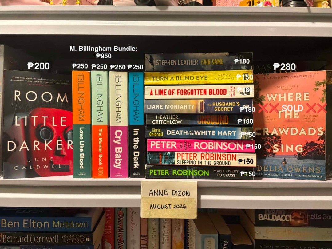 Thriller/Horror Books (Category: Storybooks) located in Manila. Submitted by glimmr.ph (Listing ID 1448465430, Image 1). Description: Prices vary per book. Never been read. RFS: Need more shelf space.