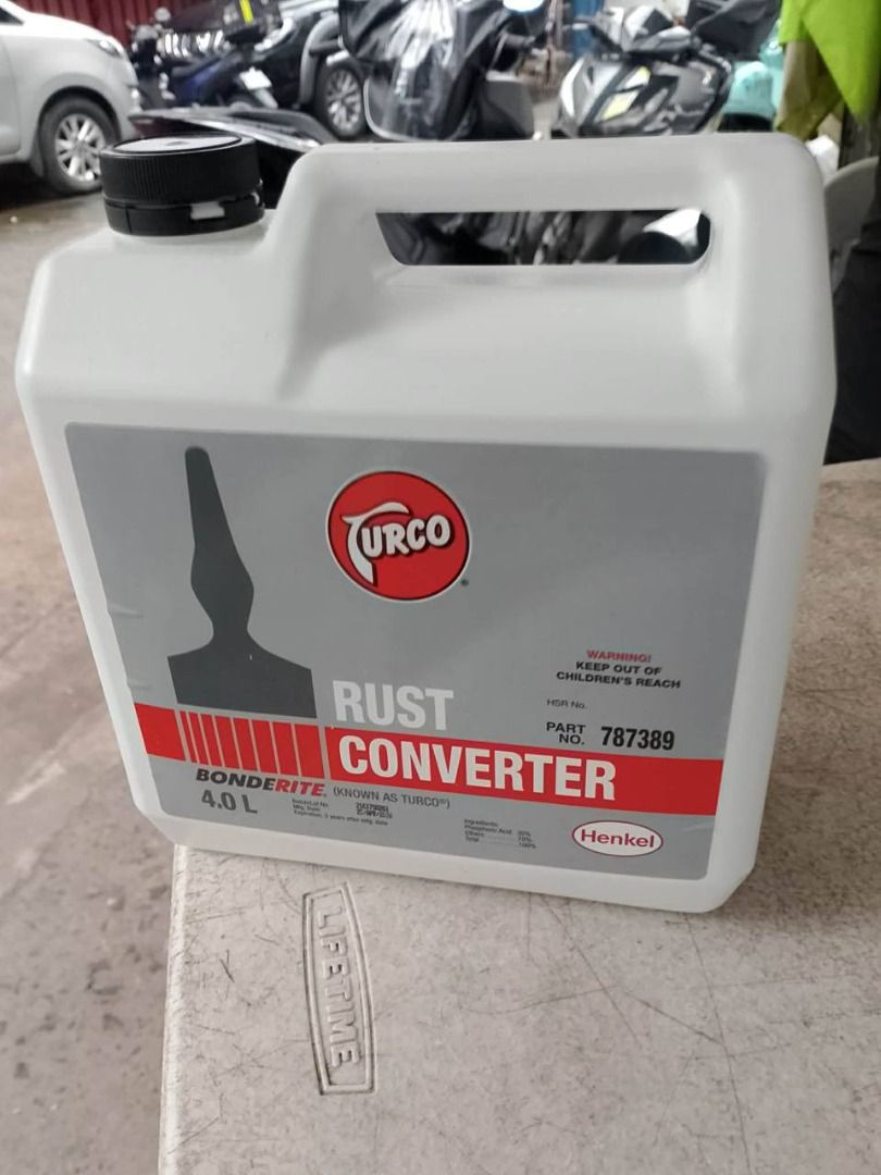 Turco Rust Converter Specs: 4L (Category: Home Improvement Tools & Accessories) located in Manila. Submitted by joeyroque09 (Listing ID 1457010112, Image 2). Description: Turco Rust Converter Specs: 4L .