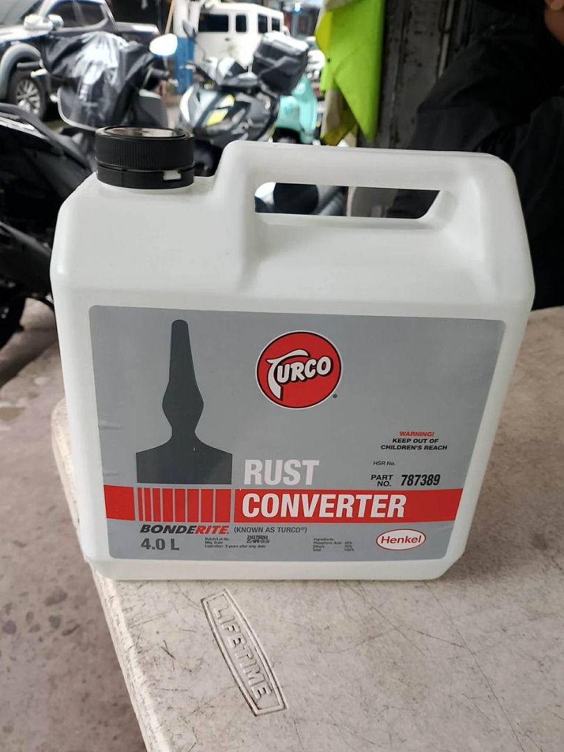 Turco Rust Converter Specs: 4L (Category: Home Improvement Tools & Accessories) located in Manila. Submitted by joeyroque09 (Listing ID 1457010112, Image 3). Description: Turco Rust Converter Specs: 4L .