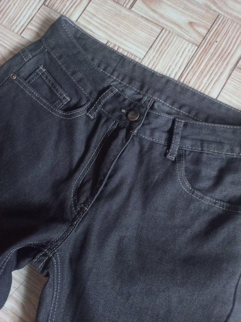 Upcycled McDonald's Apparel Upcycled into Flared Pants - Size S (Category: Jeans) located in Rizal. Submitted by magi_declutters (Listing ID 1457086913, Image 3). Description: - Upcycled McDonald's Apparel Collection Flared Pants - Dark Grey Wash Denim - Size: S - Measurements: Length 89 cm, Width 44 cm, Waist 71 cm - Unique Flared Leg Design - Perfect for a Casual, Stylish Outfit - Kindly check measurements before buying.