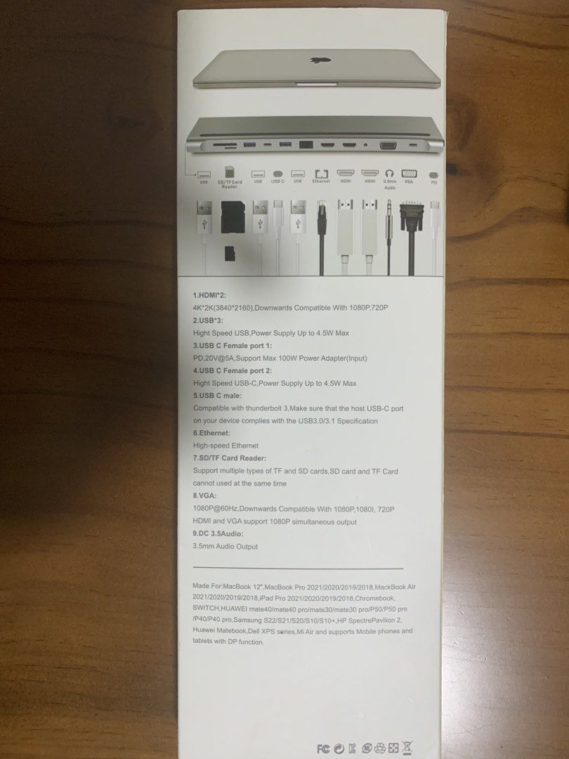 USB Type C Multi function Adapter (Category: Cables & Adaptors) located in Singapore. Submitted by daren2009 (Listing ID 1457090495, Image 2). Description: - 3x USB3 ports - 2x USB Type C ports - 2x HDMI ports - 1x Ethernet port - 1x VGA port.
