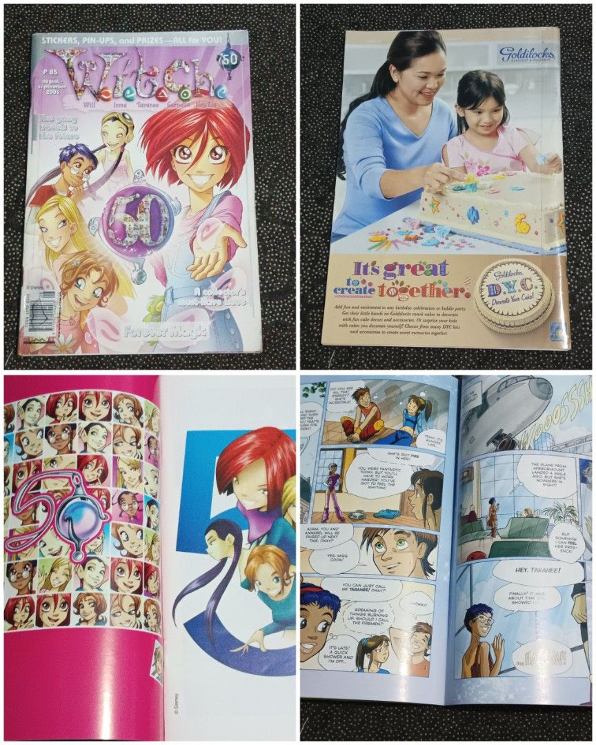W.I.T.C.H. Magazine Chapter #50 (Category: Magazines) located in Manila. Submitted by teddysdollistufss (Listing ID 1457057781, Image 1). Description: - W.I.T.C.H. Magazine Issue 50 - Release Date: August-September 2006 - Special Feature: The gang travels to the future! - Includes: Stickers, pin-ups, and prizes - Back Cover: Goldilocks DIY cake decorating advertisement - Ideal for: W.I.T.C.H. fans and collectors - Good condition, like new Kindly 