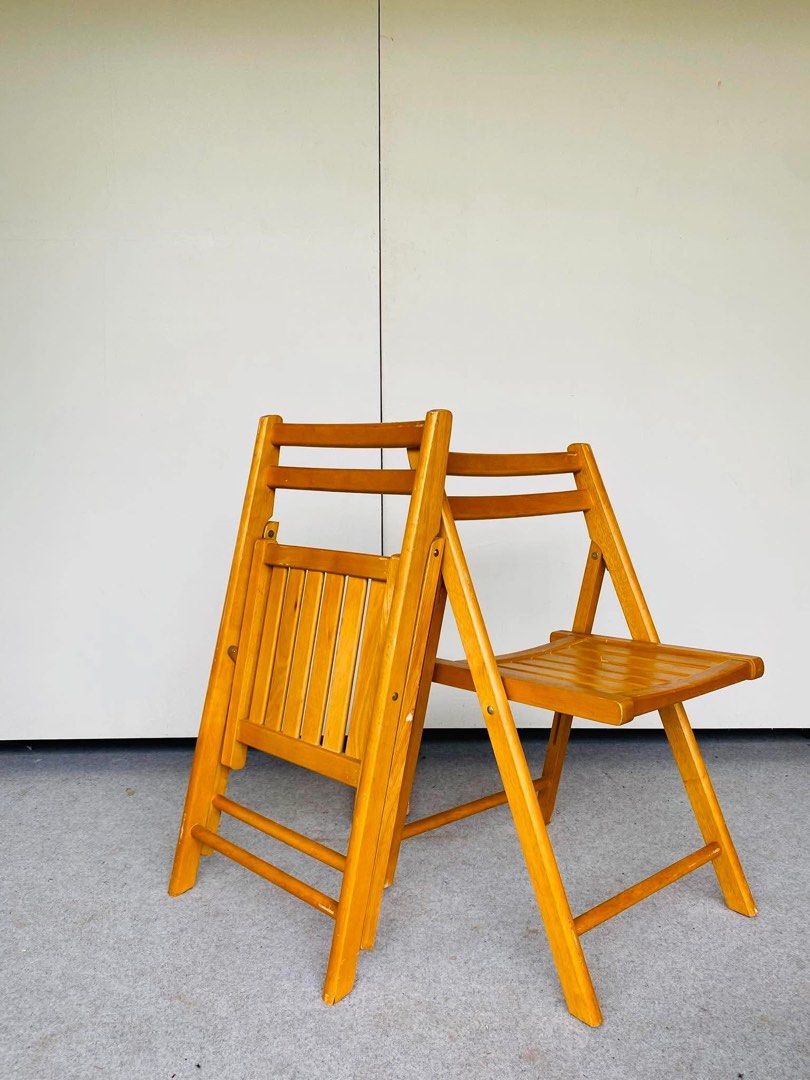 WOODEN FOLDING CHAIRS (Category: Chairs) located in Manila. Submitted by jerichocal17856 (Listing ID 1456966114, Image 1). Description: “JAPAN SURPLUS” WOODEN FOLDING CHAIRS SIZE: 18L” x 17W” x 18Sh” x 31H” inches (AS-IS ITEM) IN GOOD CONDITION.