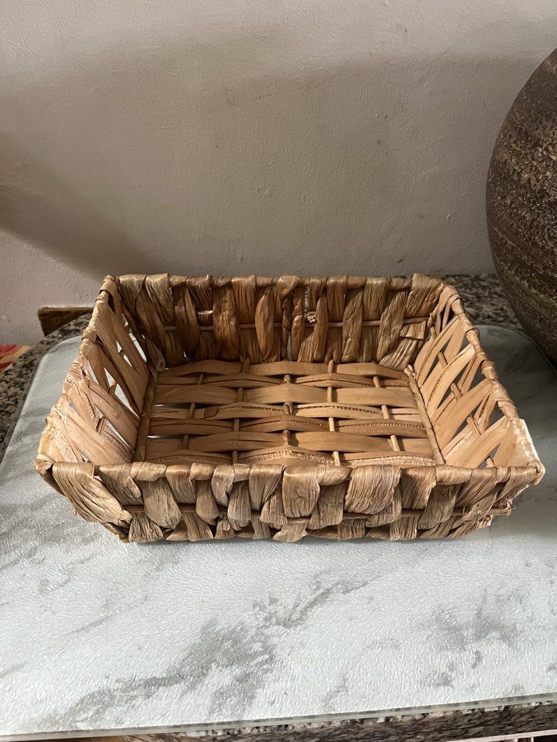 Woven Rectangular Basket for Storage or pDecor (Category: Storage Boxes & Baskets) located in Taguig. Submitted by minmin_parker (Listing ID 1456990544, Image 1). Description: - Natural woven basket with intricate, rustic charm. - Ideal for organizing small items: keys, mail, toiletries. - Versatile use: perfect for shelves or as a decorative accent. - Adds a touch of rustic charm to any room..