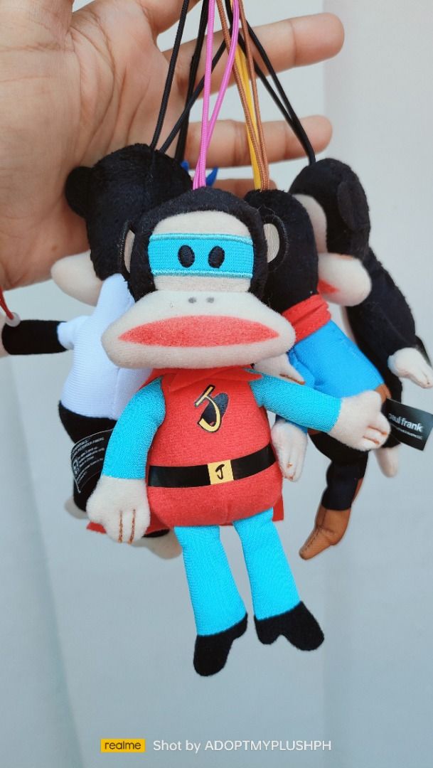 7-Eleven x Paul Frank Julius the Monkey plush keychains. (Category: Plushies & Soft Toys) located in Taguig. Submitted by adopt.my.plush.ph (Listing ID 1457187235, Image 3). Description: Set of 6 for 680.00 or 140.00 each 2011 7-Eleven x Paul Frank Cosplay / Dress-Up Show promotional toys plush keychains The lineup showcases Julius the Monkey dressed up in various unique "looks": Classic Look, Superhero Look, CEO/Suit Look, Nerd Look, Cowboy Look