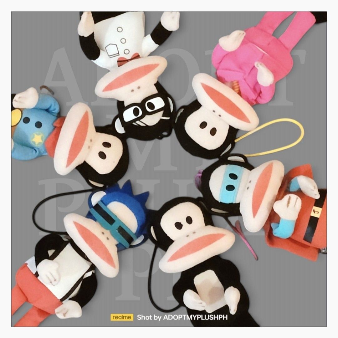 7-Eleven x Paul Frank Julius the Monkey plush keychains. (Category: Plushies & Soft Toys) located in Taguig. Submitted by adopt.my.plush.ph (Listing ID 1457187235, Image 1). Description: Set of 6 for 680.00 or 140.00 each 2011 7-Eleven x Paul Frank Cosplay / Dress-Up Show promotional toys plush keychains The lineup showcases Julius the Monkey dressed up in various unique "looks": Classic Look, Superhero Look, CEO/Suit Look, Nerd Look, Cowboy Look