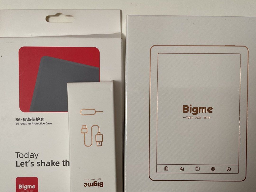 全新B6 Bigme （分類：電子書閱讀器）位於 Hong Kong。 由 natalie790_ 提交（商品編號 1457265815，圖片 1）。簡介： 64gb+4gb 全新冇用過 包埋殼同埋電線。