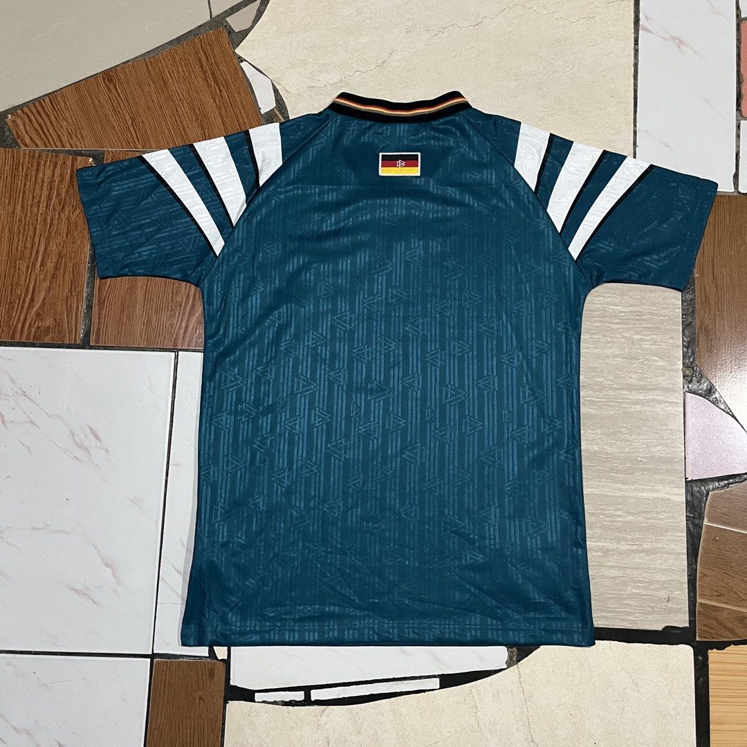 Adidas 1996 Germany Away Jersey (Category: Tshirts & Polo Shirts ) located in Bacolod City. Submitted by cdargg (Listing ID 1457292787, Image 3). Description: Adidas 1996 Germany Away Jersey Size: Large Dimension: Width - 21 Length - 29 Good as new Cut necktag Flawless.