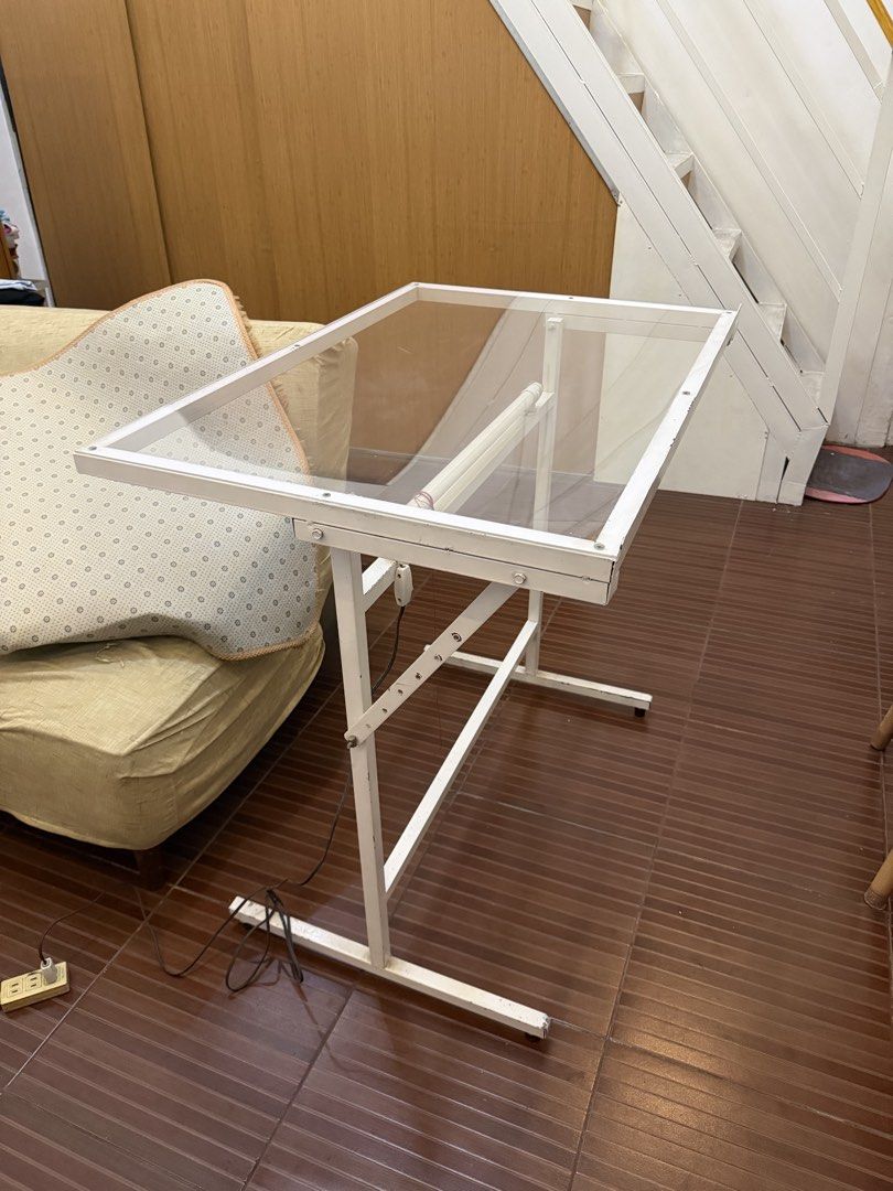 Architectural Glass Drafting Table (Category: Tables & Sets) located in Manila. Submitted by rkiyaves (Listing ID 1457274934, Image 3). Description: selling my drafting table for incoming arki students! — used it for like 2-3 months only, slight scratches — can nego the price, depends on the offer delivery method: lalamove, pick-up location: taytay, rizal .