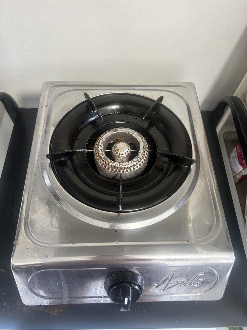 Asahi Single Burner Gas Stove (Category: Other Kitchen Appliances) located in Mandaluyong City. Submitted by q-wee (Listing ID 1457142714, Image 1). Description: 4 Items - Single burner gas stove - Empty Gasul - Metal Rack - Rotatable Gas Tank Holder NEGOTIABLE - Stainless steel body - Used for less than a year - Works well - Ideal for small kitchens or dorm rooms - Easy to clean - Pick up or Delivery.