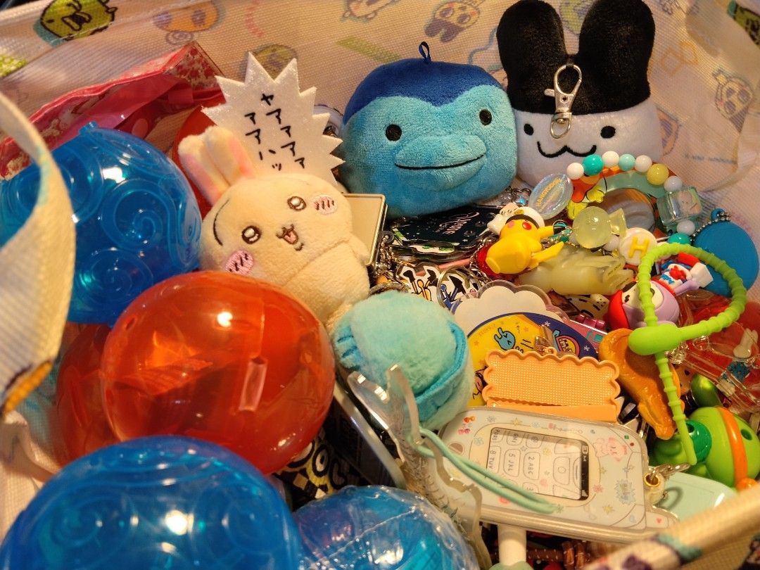 Assorted Plushies, Keychains, and Gachapon Toys Bundle (Category: Plushies & Soft Toys) located in Mandaluyong City. Submitted by dennisells (Listing ID 1457294234, Image 1). Description: - Adorable plushies: Blue Whale & Bunny - Cute Pikachu Keychain - Assorted Gachapon Balls & Small Toys - Ideal for collectors or party giveaways - All items are in good, pre-loved condition - Feel free to ask any questions!.