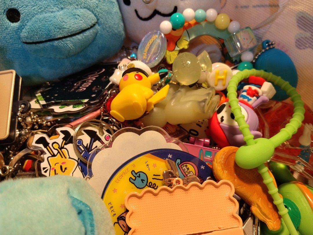 Assorted Plushies, Keychains, and Gachapon Toys Bundle (Category: Plushies & Soft Toys) located in Mandaluyong City. Submitted by dennisells (Listing ID 1457294234, Image 2). Description: - Adorable plushies: Blue Whale & Bunny - Cute Pikachu Keychain - Assorted Gachapon Balls & Small Toys - Ideal for collectors or party giveaways - All items are in good, pre-loved condition - Feel free to ask any questions!.