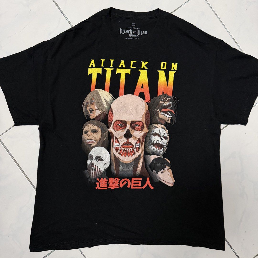 Attack on Titan “Final Season” Shirt (Category: Tshirts & Polo Shirts ) located in Balanga. Submitted by thefabulouscatalog (Listing ID 1457142144, Image 1). Description: Official Tag Dimes: 23.5x30 Size XL No issue All items nego. Tawad lang kayo mga boss 🙏.
