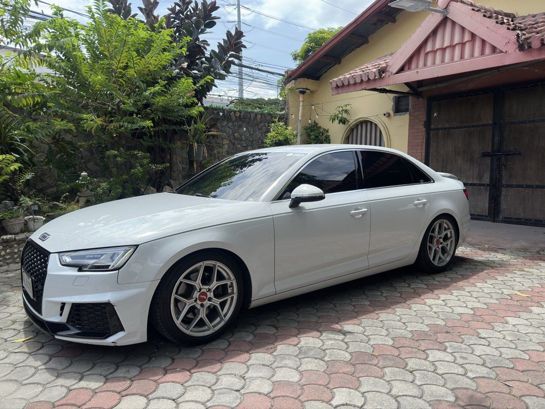 Audi A4 Sedan 2.0 Turbo (A) (Category: Used Cars) located in Bacoor. Submitted by rare_02 (Listing ID 1457305085, Image 2). Description: For Sale / Swap 2017 Audi A4 TDI 2.0 DIESEL 7 Speed Automatic 40k Mileage Dual Aircon Push Start Upgraded to Audi S Series Bumper Registered under our name No Issue Open for Swap to Toyota Prado, FJ Cruiser, Wrx/Civic RS Turbo, IS350, 86, Brz, Mx5, Fortuner, Raptor, etc. 950k or leave best offer. Loc: Bacoor,Cav