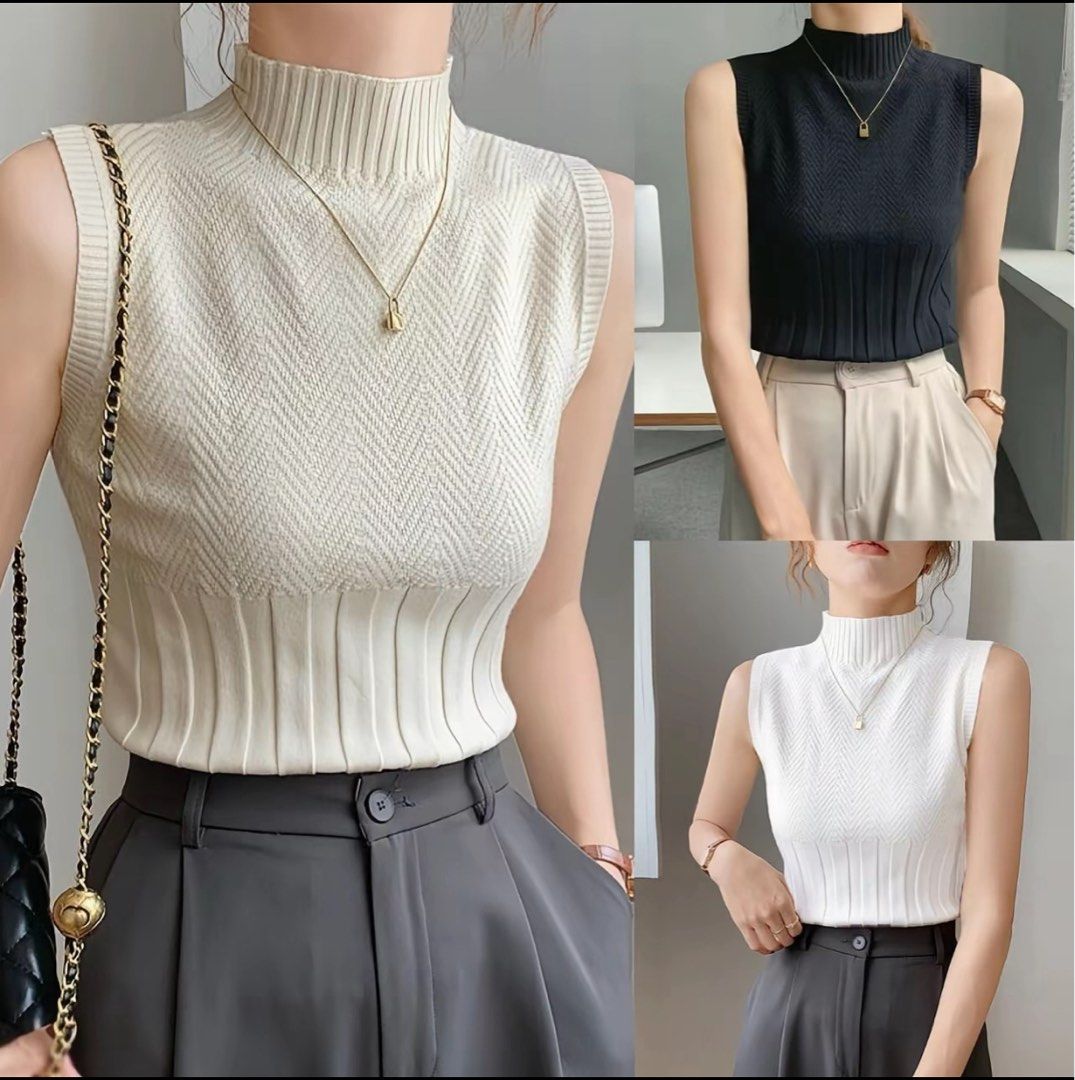 Black Knitted Turtle Neck Top (Category: Sleeveless) located in Manila. Submitted by _wtfrn (Listing ID 1457182112, Image 2). Description: Selling my preloved but well loved clothes🎀 📌Color: Black 📌Size: S 📌Once used (no flaws) 📌Color may vary due to lightning 📍Quezon City 🛵Lalamove & Meet up nearby 💌: message me if your interested and will give you discounts🤗 .