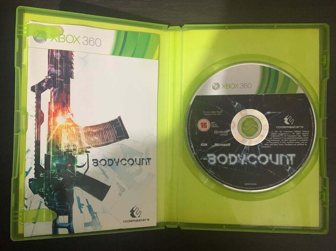 Bodycount | XBOX 360 Game Disc [PAL] (Category: Xbox) located in Quezon City. Submitted by bennn_chu (Listing ID 1457233285, Image 3). Description: Original XBOX 360 Game Disc for Sale: Bodycount - Region Code: PAL - Complete with original case and game manual/instruction. - In pristine condition. ⭐️ Price: ₱200 📍Location: San Juan / Quezon City 📦 Open for pick-up or shipping through courier services such as Lalamove, LBC, J&T Express, etc..