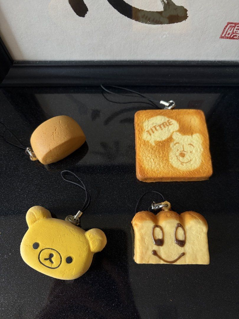 Bread squishies (Category: Kids Toys) located in Singapore. Submitted by baebae04 (Listing ID 1457197113, Image 1). Description: - 4 bread squishies, 1 for $3, 2 for $5, 4 for $8 - Fast rebound.