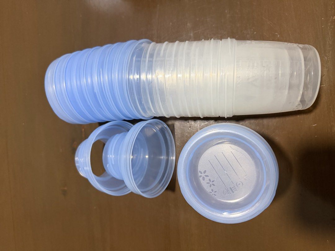 Breast milk storage (Category: Breastfeeding & Bottle Feeding) located in Taguig. Submitted by enabee (Listing ID 1457242303, Image 2). Description: Avent Breast Milk Storage Cups with Flange /Bottle Connector 9 cups with 2 connectors.