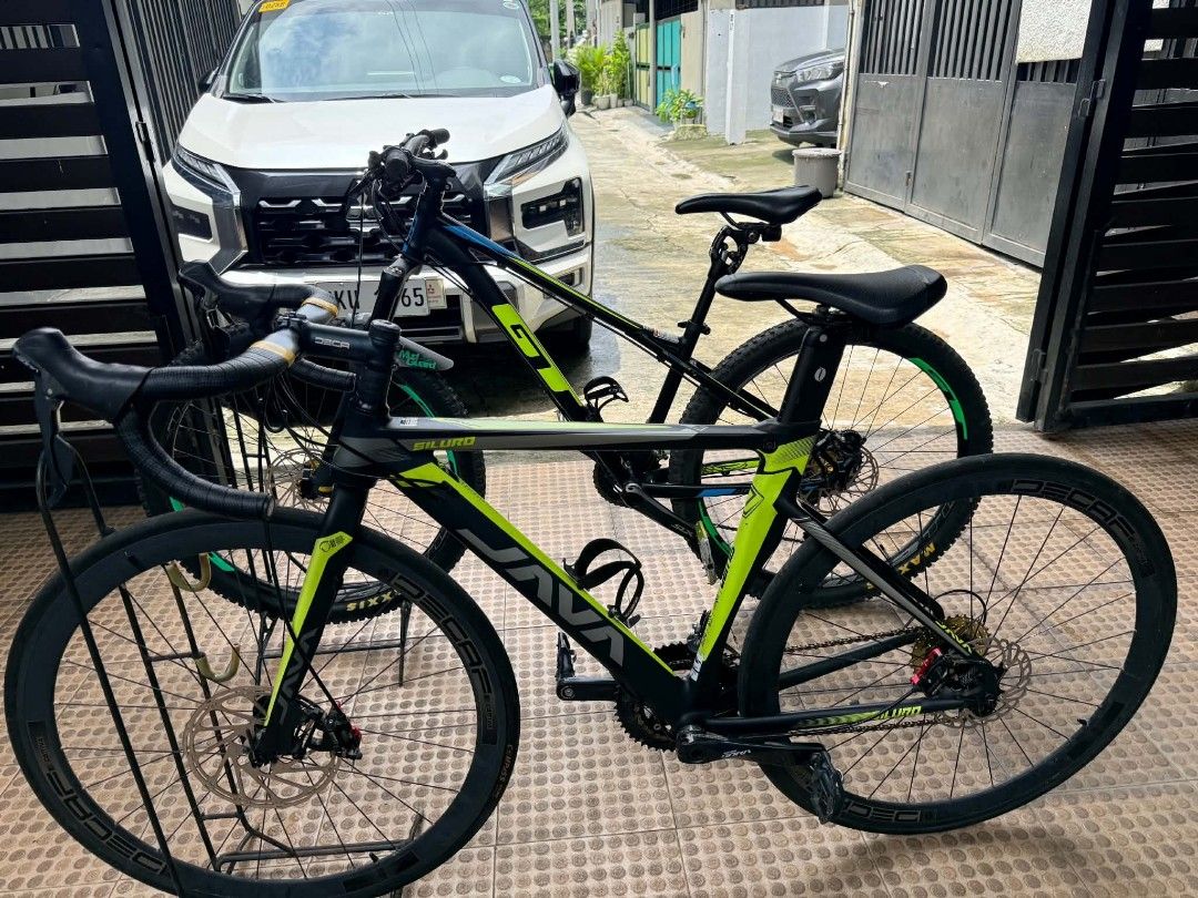 Bundle Java and GT Bike (Category: Bicycles) located in Rizal. Submitted by tinrevil (Listing ID 1457157062, Image 2). Description: Bundle GT Aggressor MTB Small 27.5 2x11 Shimano SLX Group set and Java Siluro size 47. Shimano Sora Group set. As is. where is. ₱65k only. No lowballers. Slightly negotiable.
