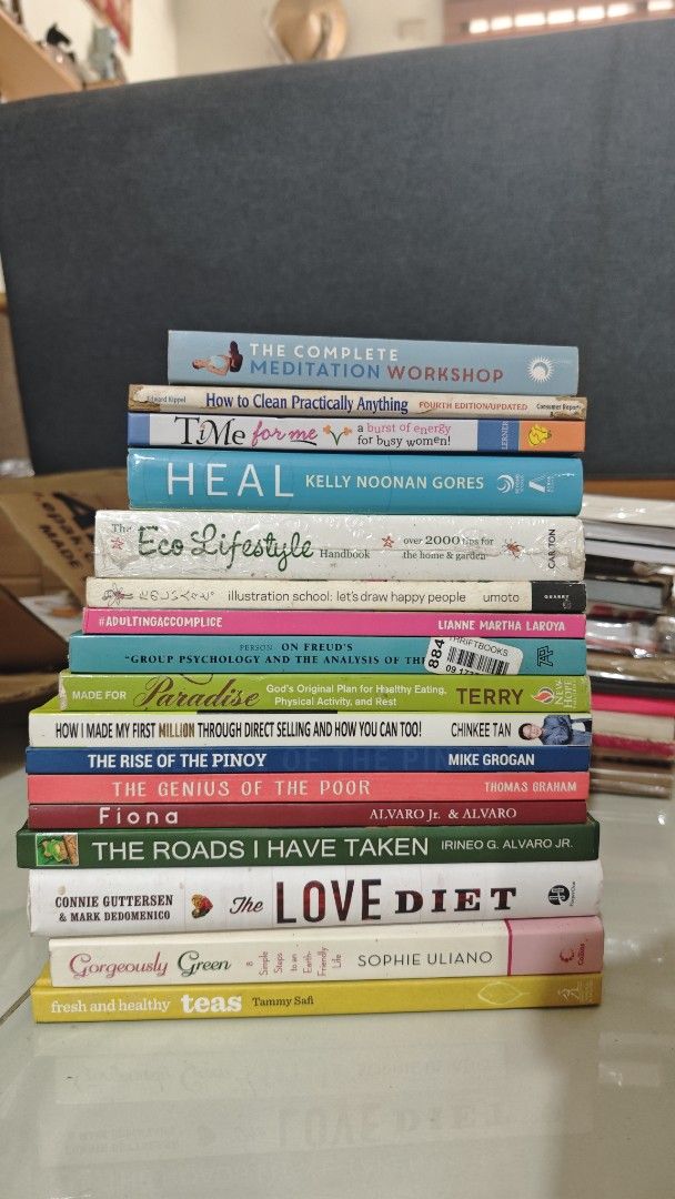 Bundle of Self-Help, Lifestyle Books (Category: Storybooks) located in Quezon City. Submitted by paogel21 (Listing ID 1457295404, Image 1). Description: - Variety book bundle: self-help, lifestyle, and fiction titles. - Perfect for expanding your reading list. - Includes some older editions. - All books are in readable condition. - Great value for a diverse collection of reads. MOP - Gcash, Maya, Maribank.
