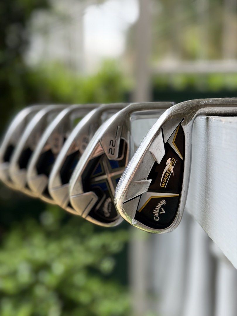Callaway X22 Irons (Category: Golf) located in Manila. Submitted by cla98 (Listing ID 1457175525, Image 2). Description: - Callaway X-22 Irons (6i-PW) - Callaway Warbird 5i - Regular Steel Shaft - Forgiving irons (perfect for beginners!) - With free range bag.