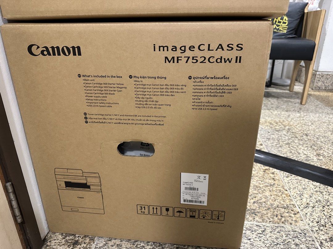 Canon imageCLASS MF752Cdw Laser Multi-Function Printer (Category: Printers, Scanners & Copiers) located in Singapore. Submitted by pandasprinkles (Listing ID 1457187053, Image 3). Description: - Canon imageCLASS MF752Cdw II laser multi-function printer - Brand new, still in original box Original price : $949 Self pick up at Telok Ayer.
