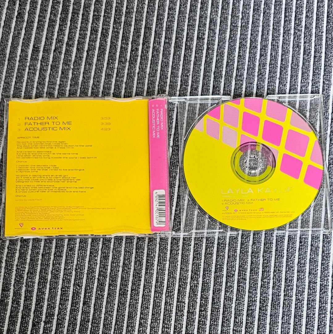 FREE🌟[CD Maxi-Single] Layla Kaylif – Apricot Time (1999) (Category: CDs & DVDs) located in Singapore. Submitted by strangecell (Listing ID 1457155089, Image 3). Description: Thank you for your interest. Get it free with any one item purchase! Please make an offer on the item you would like to buy FIRST 😊🙏 Many more Various Genres: https://www.carousell.sg/p/1253907759 Disco/Funk/Soul/Easy Listening/Lounge/Jazz/Chill-out: https://carousell.com/