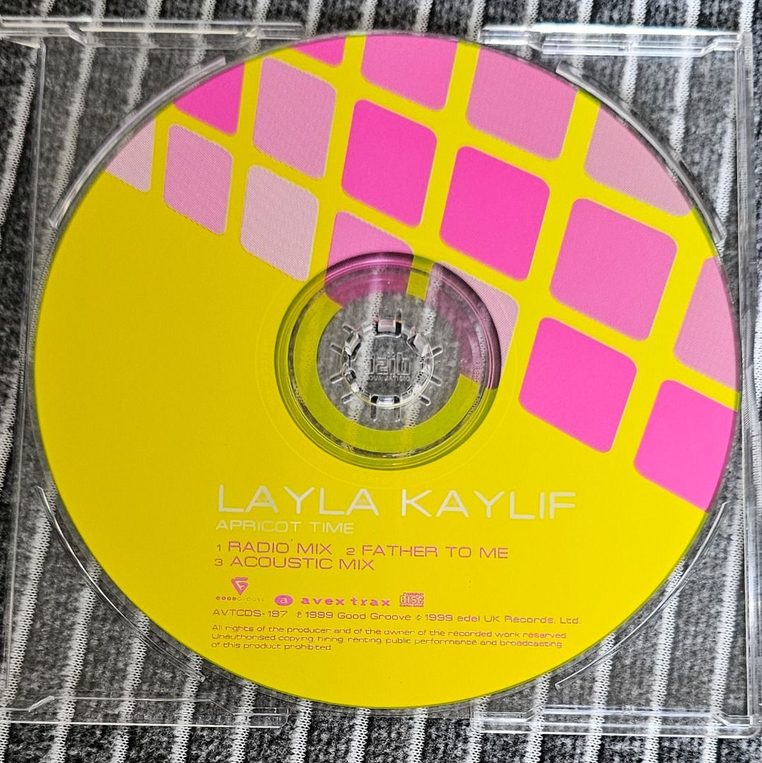 FREE🌟[CD Maxi-Single] Layla Kaylif – Apricot Time (1999) (Category: CDs & DVDs) located in Singapore. Submitted by strangecell (Listing ID 1457155089, Image 2). Description: Thank you for your interest. Get it free with any one item purchase! Please make an offer on the item you would like to buy FIRST 😊🙏 Many more Various Genres: https://www.carousell.sg/p/1253907759 Disco/Funk/Soul/Easy Listening/Lounge/Jazz/Chill-out: https://carousell.com/