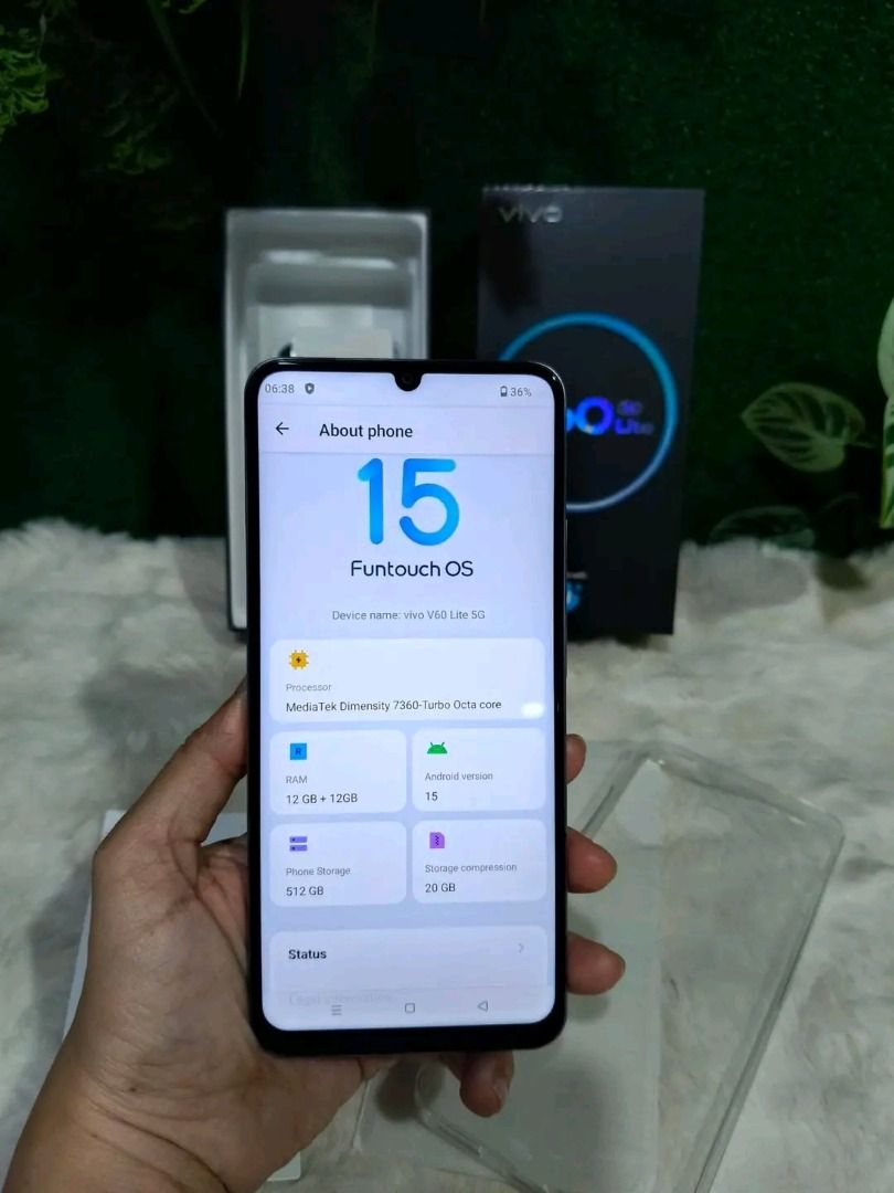 Cellphone Android (Category: Other Mobile & Gadget Accessories) located in Manila. Submitted by swiftdeer_8808f2 (Listing ID 1457291507, Image 3). Description: Vivo V60 Lite 5G Refurbrished Copy Sealed Complete 12 Gb Ram+512Gb Rom 🅿️4,500 ONLY 🌹12Gb ram 🌹512 Gb Rom 🌹Screen fingerprint 🌹Hole-punch camera 🌹Android 15 version 🌹StorageCompresion: 20gb 🌹5000mAh battery 🌹Qualcomm Snapdragon 4 Gen 2 🌹AMOLED DISPLAY 🌹COMPLETE SET charge Open f