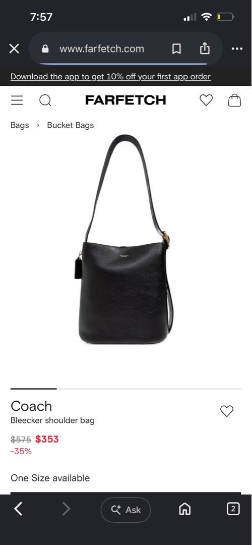 Coach Bleeker Bucket Bag (Category: Luxury Bags & Wallets) located in Quezon City. Submitted by xoxothea (Listing ID 1457262382, Image 1). Description: - legitimate, bought in the US in April - leather is soft 🥹 - originally priced at around 25,000 but selling for a cheaper price because this is reworked/refinished 🤍 - was super excited when i saw this in nordstrom 😭 - took pics with it but never been really used, really really good quality 🍀
