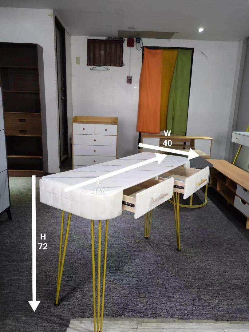 Console Table for Living Room (D70) (Category: Tables & Sets) located in Pasay City. Submitted by joyful_mayette (Listing ID 1457240840, Image 3). Description: Console Table for Living Room (D70) Price: 3,350 PHP Product size is already indicated in the photo. Disassemble using the manual and basic tools Color: White 100% Brand new & High quality We ship nationwide 💯 LEGIT: We can provide a BIR Receipt and Company Documents ☎ For inquiries and t
