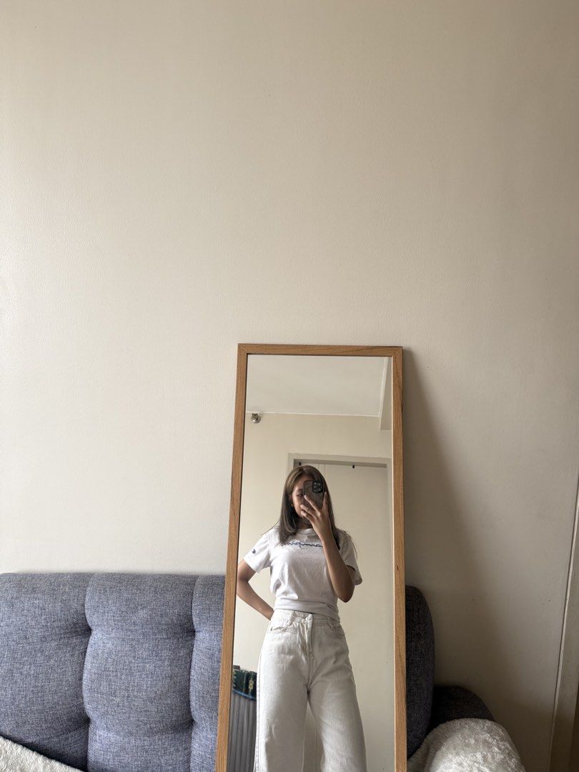 Cream Pants (Slighty straight cut) (Category: Jeans) located in Manila. Submitted by ej_guyud00 (Listing ID 1457201521, Image 1). Description: 💌 Cream colored wide-leg pants 💌 Relaxed fit pants 💌 High waisted 💌 Fits to 25-27 .