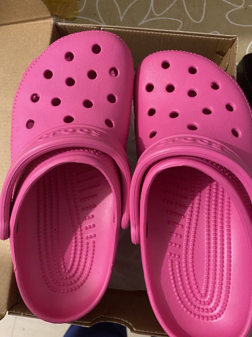 Crocs Classic Clogs Bright Pink Size US M4/W6 (Category: Slippers and slides) located in Manila. Submitted by alextris (Listing ID 1457276785, Image 2). Description: - Bright pink Crocs Classic clogs - Size: US M4/W6 (EUR 36-37 / 220mm) - Style: Classic slip-on - Perfect for everyday wear and lounging - Selling because they are no longer needed.