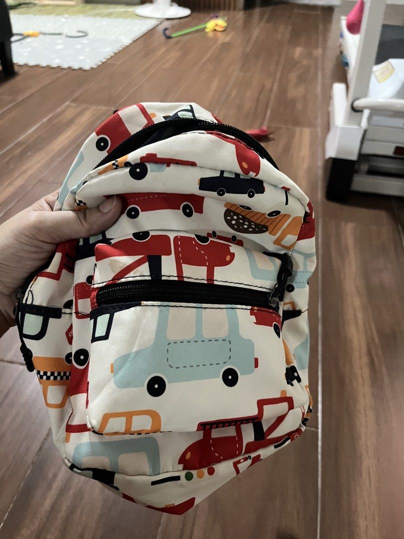 Cute Kids Backpack with Vehicle Print (Category: Babies & Kids Fashion) located in Batangas. Submitted by kiceaiden03 (Listing ID 1457297703, Image 2). Description: 9/10 good condtion.