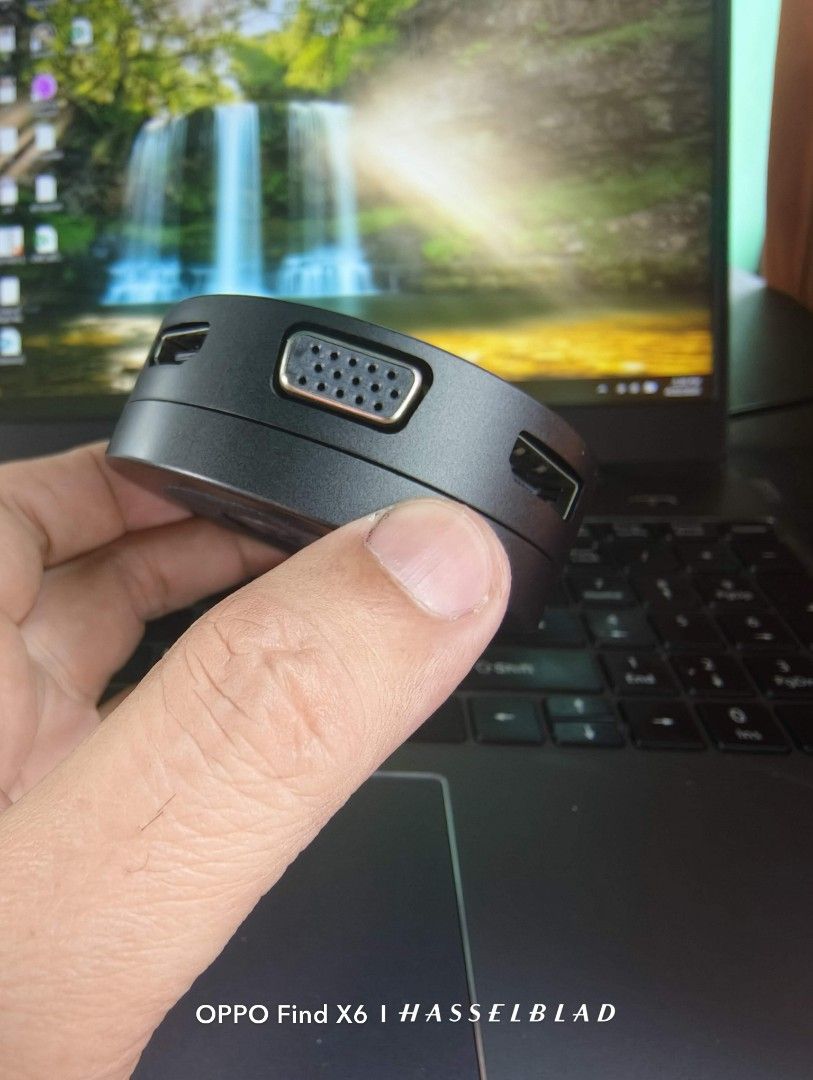 Convert your Phone or Tablet or Laptop to Desktop Computer. (Category: Cables & Adaptors) located in Quezon City. Submitted by gadgetsun (Listing ID 1457143279, Image 3). Description: - Dell DA300 adapter - Ports: USB-C, USB-A, Ethernet, VGA, HDMI - Compact and portable design - Ideal for connecting peripherals on the go - Tested and confirmed working The Dell USB-C Mobile Adapter - DA300 is a compact 6-in-1 circular travel dock featuring an inte